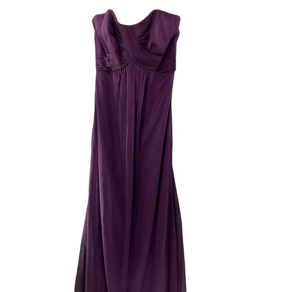 NWT Belsoie Strapless Purple Chiffon Formal Gown Size 6 - Picture 3 of 7